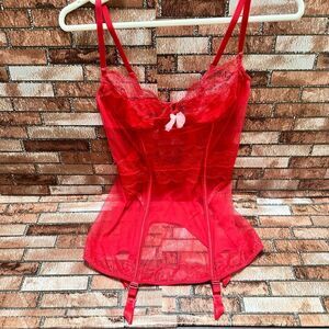 Victorias Secret Red Lace Corset 36B